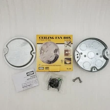 RV Trailer Ceiling Fan Box Hubbell Raco no. 295  4" Round 1/2" Deep New 