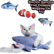 Cat dog fish Toy Electric Plush Dancing Fish Flopping Wagging USB Rechargeable 