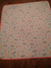Carters Just One You Baby Blanket Pink Elephant Giraffe Cupcake 2 Sided