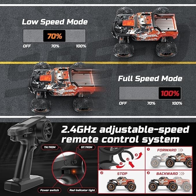 DEERC H16R Brushless Fast RC Cars,1:16 52KM/H High Speed