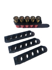 5-Shell Hard-Case Bandolier, Qty 3, Shotgun Shell Holder, Ammo Carrier, 12 Gauge