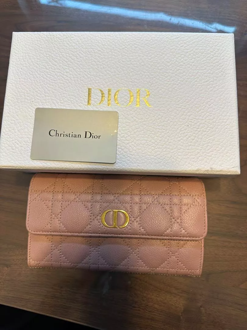 Authentique portefeuille long Christian Dior logo marque CD femme toutes saisons