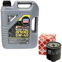 MotoröL Set 5W-40 5 Liter + ÖLfilter 22532 FüR Seat Ibiza III 1.8 T Cupra 180 PS