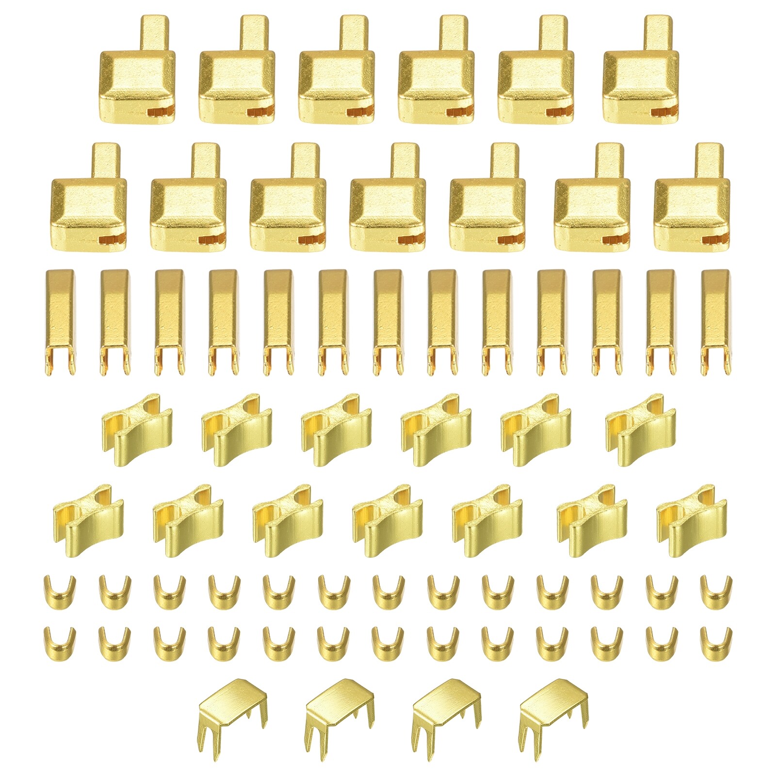 Zipper Repair Kits #3 Metal Latch Slider Retainers Stoppers (69Pcs Golden)