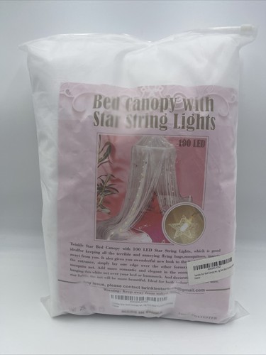 Twinkle Star Bed Canopy With Star String Lights