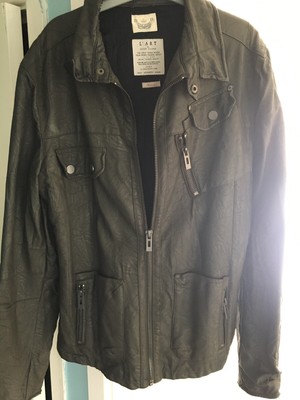 distressed faux leather jacket