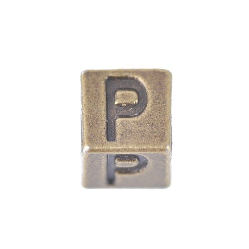 Lote de 20 piezas de cubos antiguos de 7 mm letras de bronce con dijes de metal cuentas de agujero grande - Imagen 21 de 32
