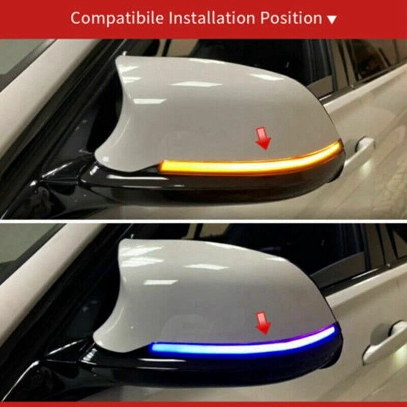 Luces retrovisores LED dinámicas azules para BMW 1 2 3 4 X1 Series M2 F87 Foto 4 de 4