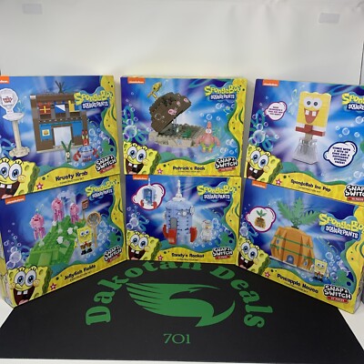 SpongeBob SquarePants Snap & Switch Complete Set Patrick Sandy Plankton Krabs