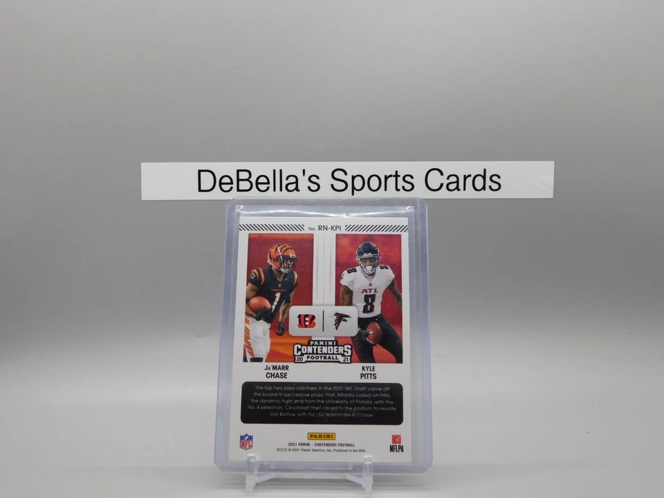 2021 Panini Contenders Kyle Pitts/Ja’marr Chase Round 1 Numbers No. RN-KPI - Image 2 of 2