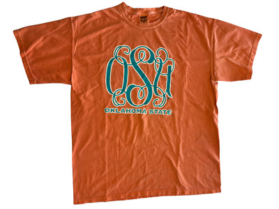 OSU Oklahoma State  Script T ShirtComfort Colors Heavyweight Cotton Adult XL