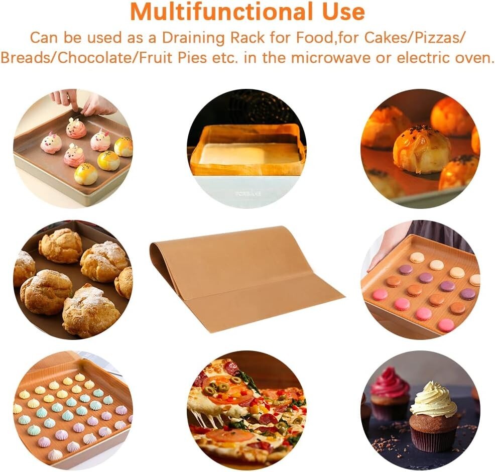 BAKING MATS NON STICK REUSABLE 6 SHEETS BAKING TRAY LINER SET 30 X 40