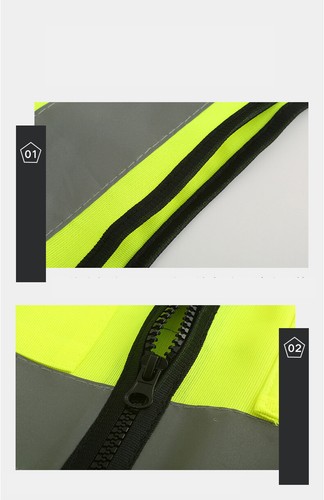 Hi Vis Visibility Safety Vest Jacket Waistcoat High Visibility Pockets Zip Work - Picture 5 of 16