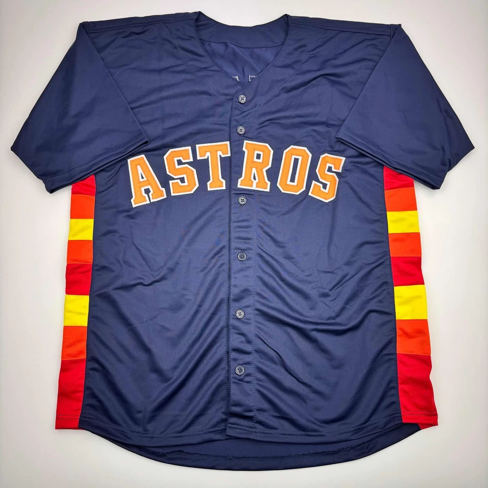 Camiseta de béisbol azul autografiada/firmada Roy Oswalt Houston certificado de autenticidad JSA Foto 4 de 4