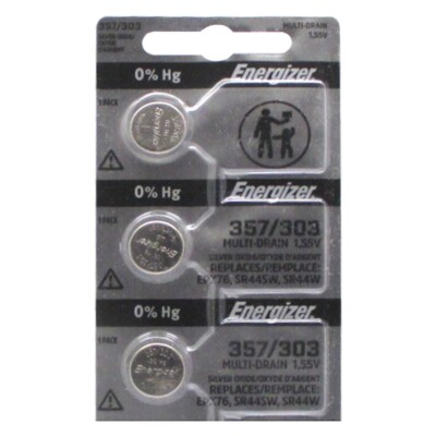 3 NEW ENERGIZER 357 SR44SW SR44W 303 SILVER OXIDE BATTERY EPX76