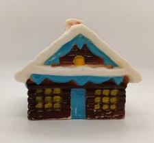 Vtg Christmas Candle Swiss Chalet Fuller Bush Co. Unique Cabin Shaped Candle