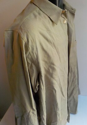 ERMENEGILDO ZEGNA LS Button Front Cotton/Rayon Beige Shirt SZXL | eBay