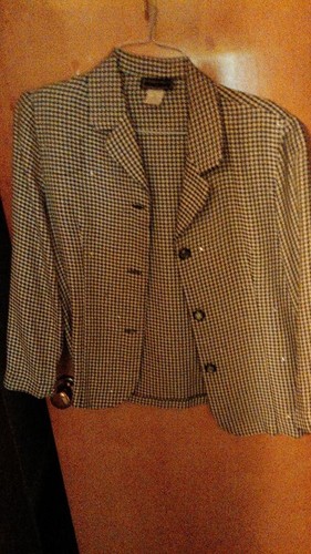 Damen Vintage faszinierende Fäden Tweed Print Blazer Größe 6