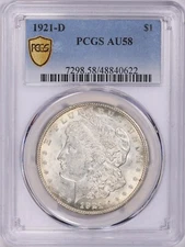 1921  -  D   MORGAN  SILVER  DOLLAR  -  PCGS  GOLD  SHIELD - VAM  DIE  CRACKS
