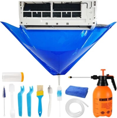 13Pcs Mini Split Cleaning Kit Bag with 2L High Pressure Sprayer, Air Conditioner