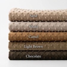 Brown Minky Dot Fabric Plush Dimple Texture 60 Inch Wide Soft Fabric