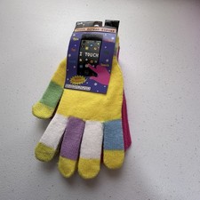 Girls Knit Gloves 2-PK with Tech Fingers  Grip Children's One Size Ages 5-12