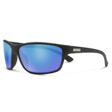 SUNCLOUD Sentry Sunglasses Matte Black Frame w/ Blue Mirror Polarized Lens