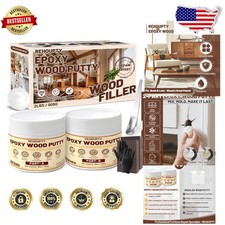 High-Strength Wood Epoxy Putty 32oz - Stainable, Paintable, Waterproof Furnit...