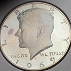 1969-S Kennedy Half Dollar, 40% Silver, Average Circulated