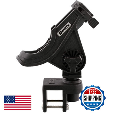 Scotty 284-Bk Baitcaster/Spinning Rod Holder W/ 243 Square Rail Mount Black