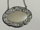 Vintage S. Kirk & Son Sterling Silver BLANK Liquor Decanter Label Tag 16g