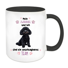 Hunde Tasse, Pudel, Zwergpudel, Kleinpudel, schwarz, verschiedene Farben A6297