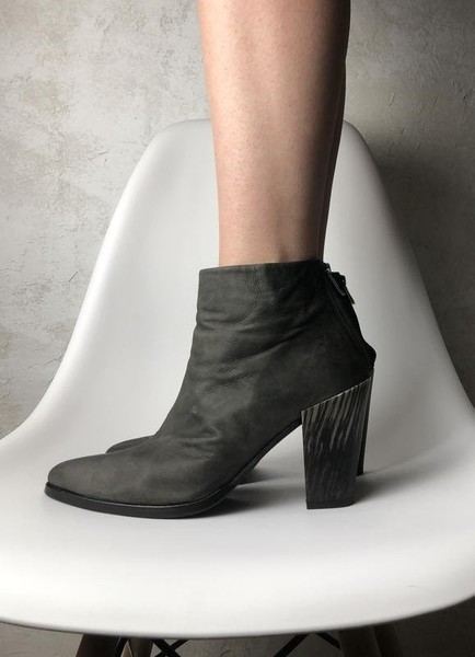 Women AllSaints Ankle Boots Grey Leather 40