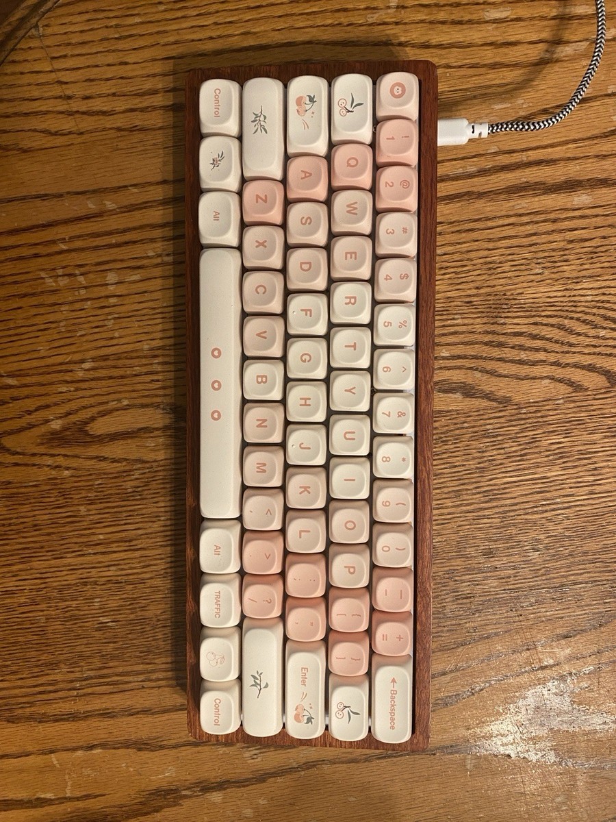 Cute custom key cap pink compact mechanical keyboard