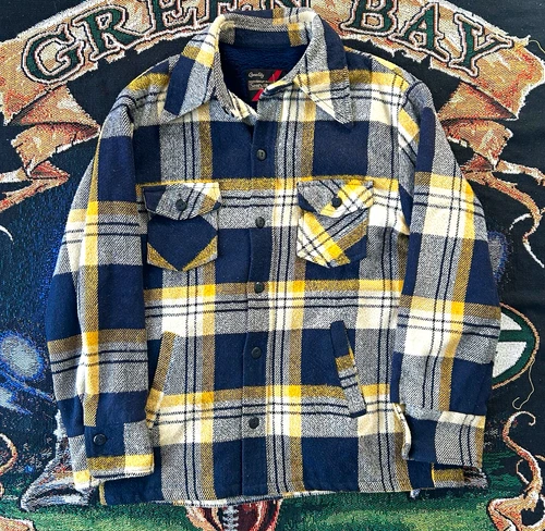 Sears The Men's Store Wool Flannel Plaid Shirt Jacket Lined Pockets 44 Tall - product listing photo