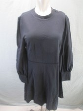 Ann Taylor Size 10 Women Black Zipper Long Sleeve Casual A Line Beauty Dress 914
