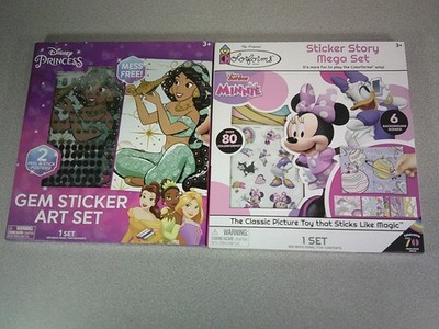 Disney Princess/Minnie Mouse Gem Sticker Art Set Lot (2) NEW