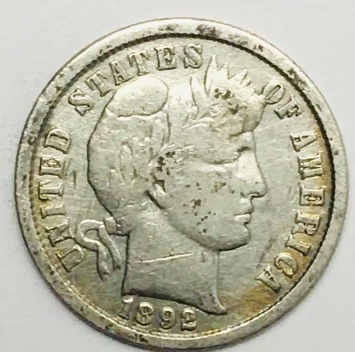 LOT #L383   1892 BARBER DIME (NICE DETAILS)