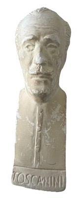 Vintage Toscanini Plaster Bust Sculpture 4  White Chalkware Figure Statue Art