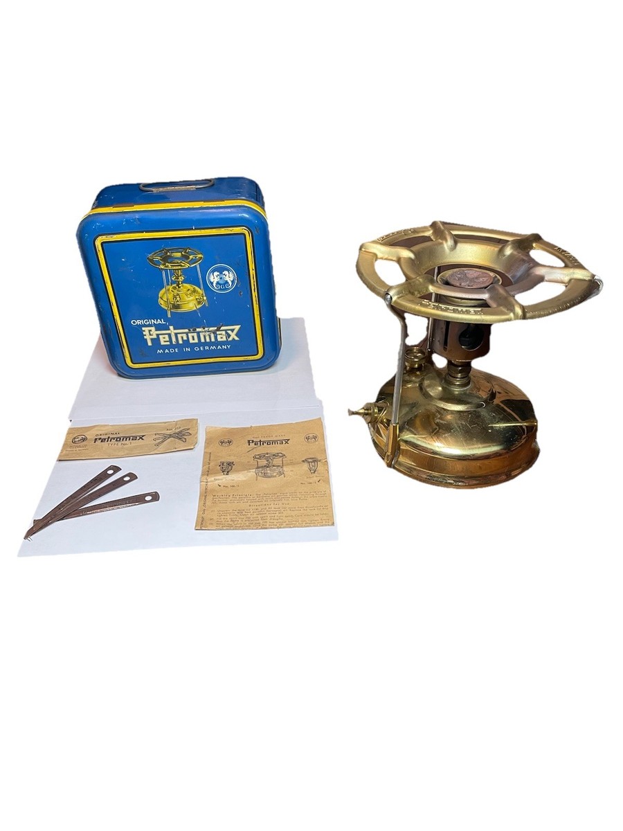 Vintage Petromax No. 100/1 Brass Kerosene Stove w/ Tin — Germany