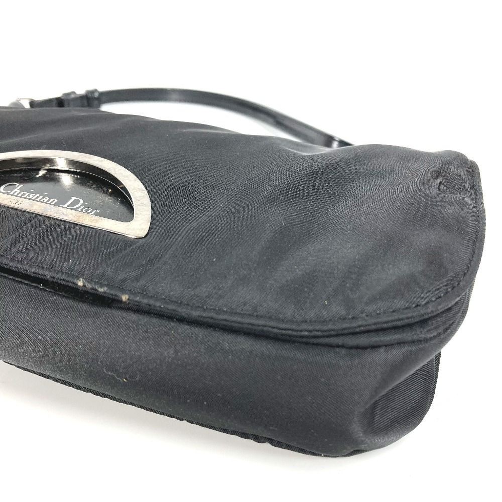 Christian Dior Malice Pearl Logo Nylon Shoulder Bag Black with
