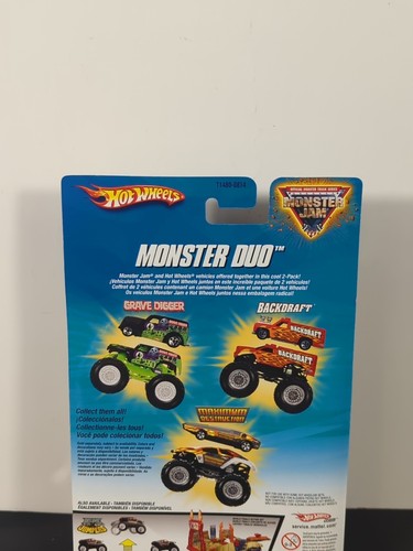 Hot Wheels Monster Jam Monster Duo Grave Digger Diecast 1:64 New In Box - Foto 6 di 13