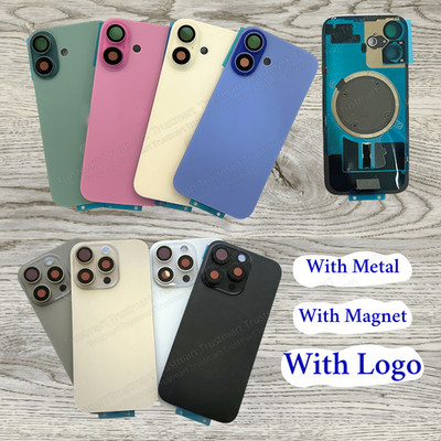 Back Glass Replacement With Frame Magnet Cam Lens For iPhone 16 Pro Max/Plus/16e