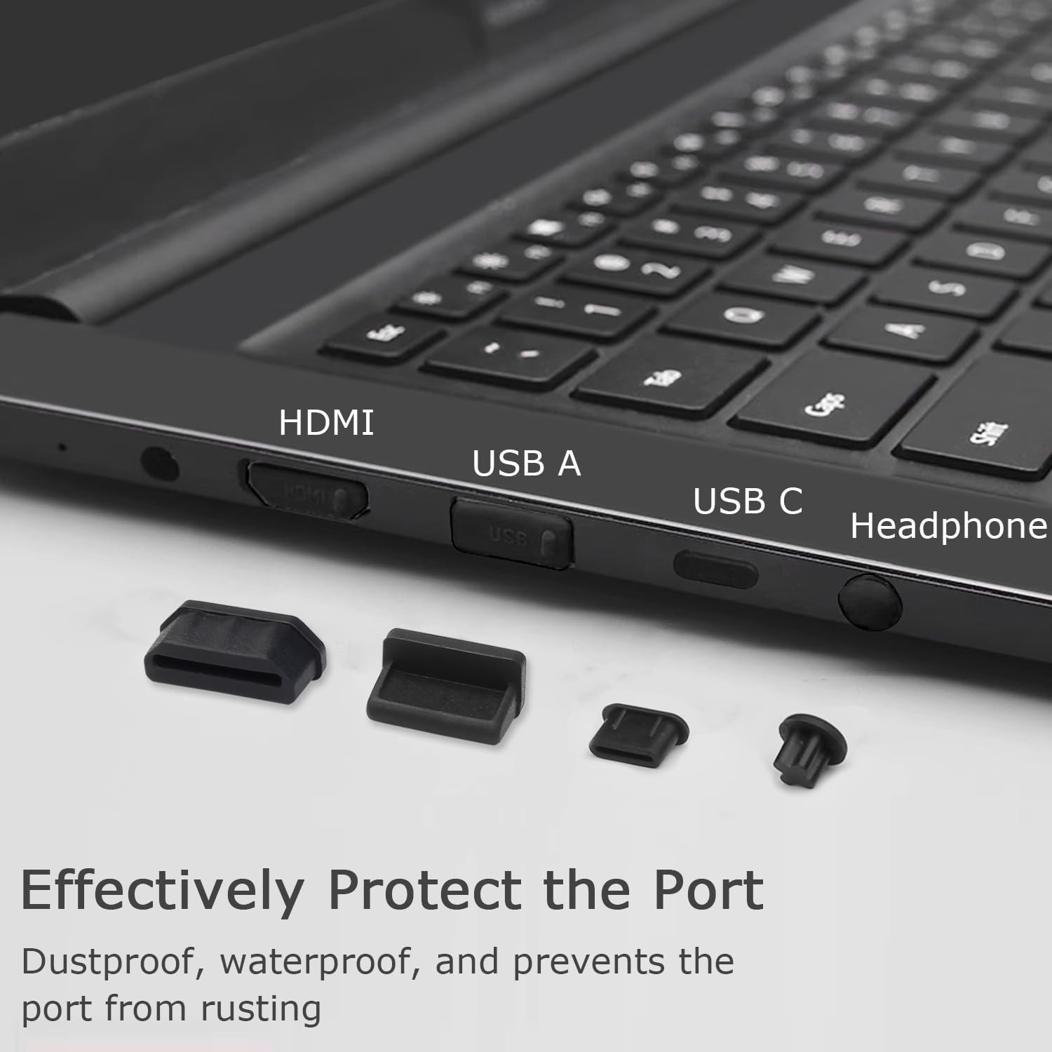 USB Port Cover Silicone USB Port Protection Caps Dust Plug for USB C, 3.5mm H...