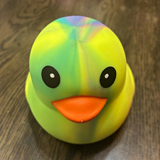 Squeeezy, Tie-Dye Rainbow Duck, Jumbo Squishy