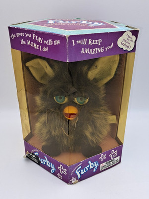 Hasbro Furby 1999 Schwarz Grau Tiger Electronics Englisch mit Anleitung & OVP