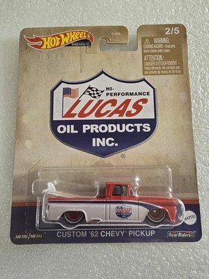 Hot Wheels Premium Custom 62' Chevy Pick-up Lucas Oil Products In Protector 