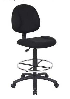 Boss Ergonomic Drafting Chair Without Arms, Mid BlackBack Office Seat (B1615-BE)