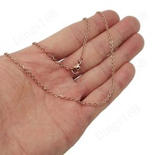 Real 18K Rose Gold Filled HypoAllergenic 24 inch 2 mm Cable Chain Necklace E146R