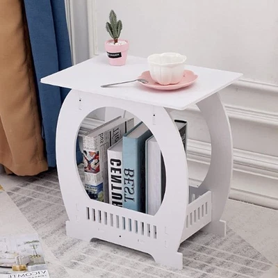 Bedside Table White Drawer Cabinet Side End Table Nightstand Storage Shelf New